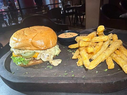 Swiss & Mushroom Beef Burger